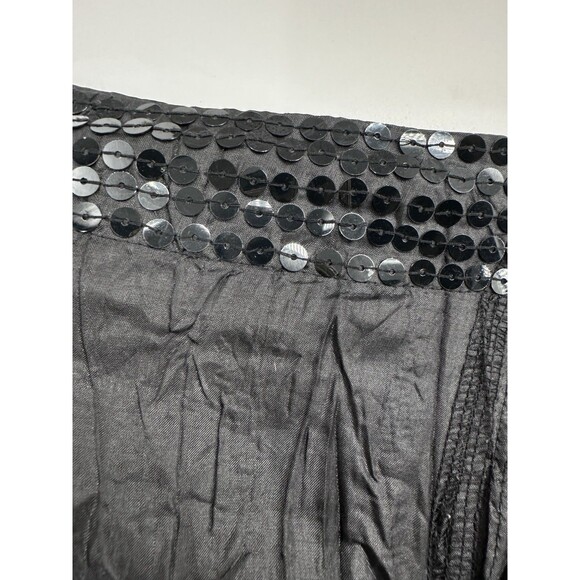 Carol  Litt VTG Black Crinkle gothic Elastic Stretch Maxi Skirt y2k Whimsigoth M - Picture 7 of 9